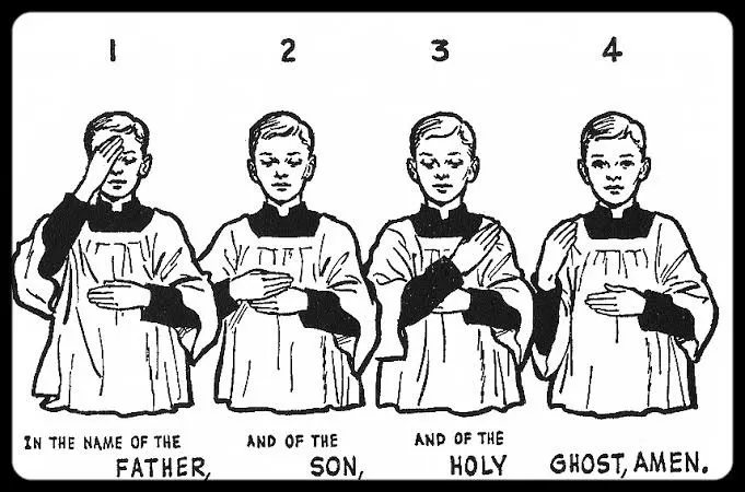 Roman Catholic sign of the cross 
