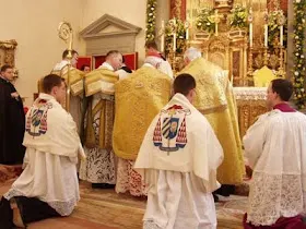 Altar servers wearing vimpa