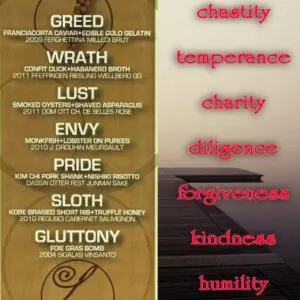 How to overcome the Seven Cardinal (Capital, Deadly) Sins using the 7 cardinal virtues.